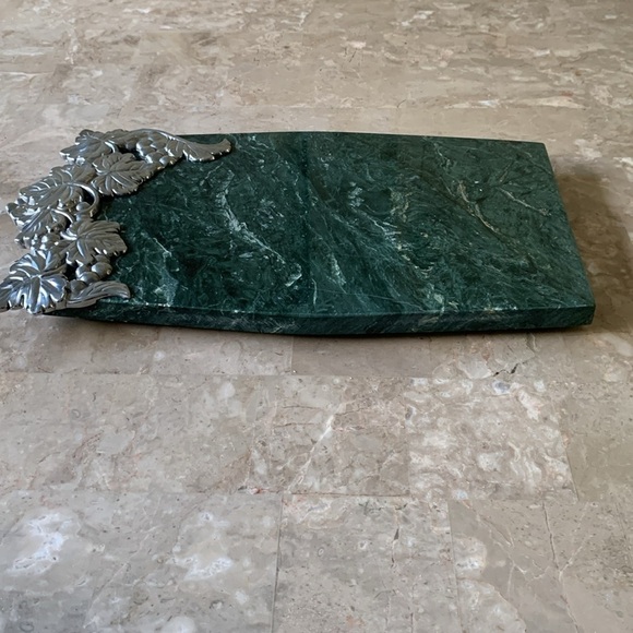 Lenox cheese cutting‎ board grapes vine green silver marble - Picture 4 of 8